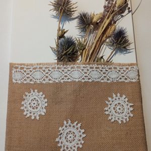 bar a créa toile porte fleurs dentelle recyclée jute7