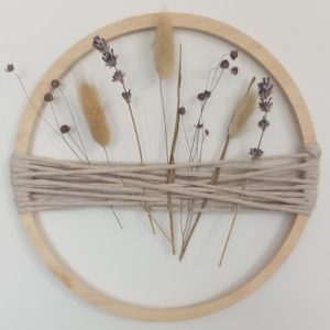 bar a crea cercle bois et fleurs sechees